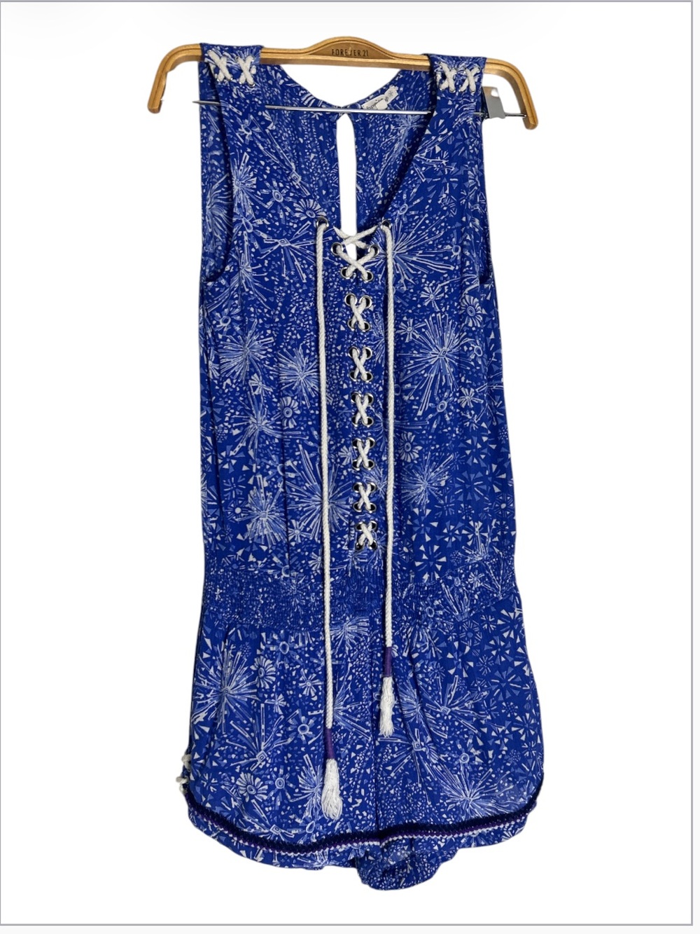 Poupette St Barth Lucy Romper in Blue Geo Size XS
